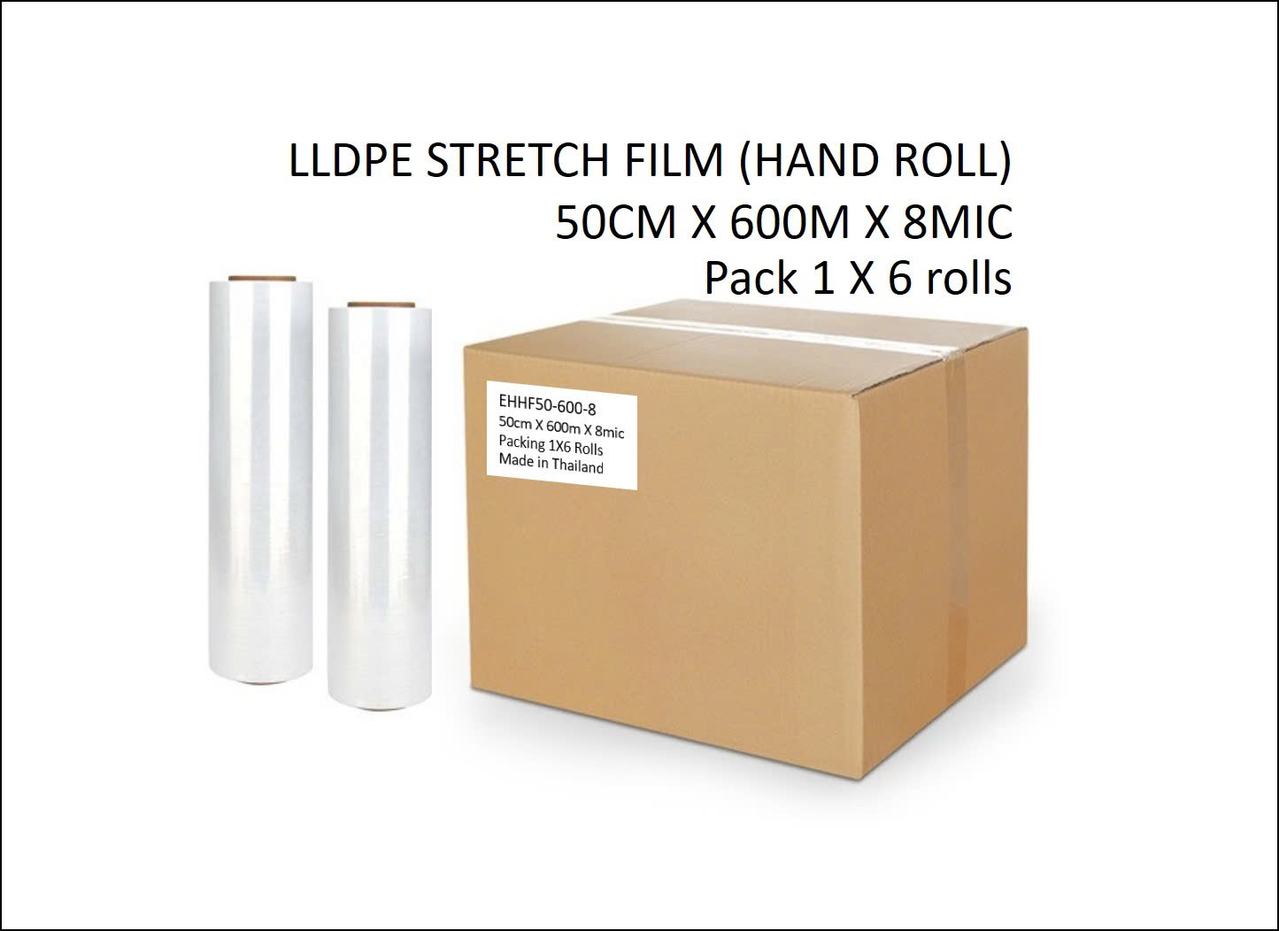 MÀNG QUẤN TAY M - STRETCH 500 MM X 8 MIC X 600 M (LÕI 50MM)